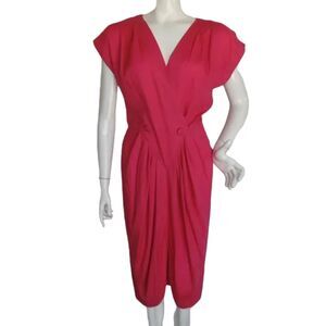 VINTAGE French Action Dress, 2, Barbiecore, Pink, Harem Skirt, Drop shoulder